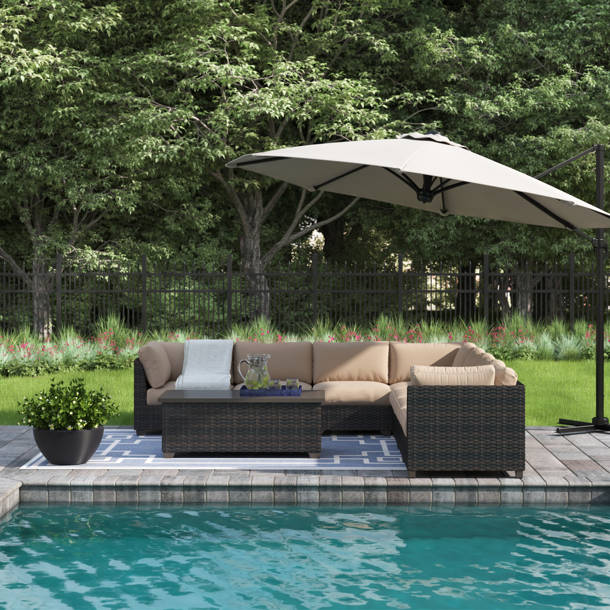 Latitude Run® Larrissa 8 Piece Sectional Seating Group with Cushions